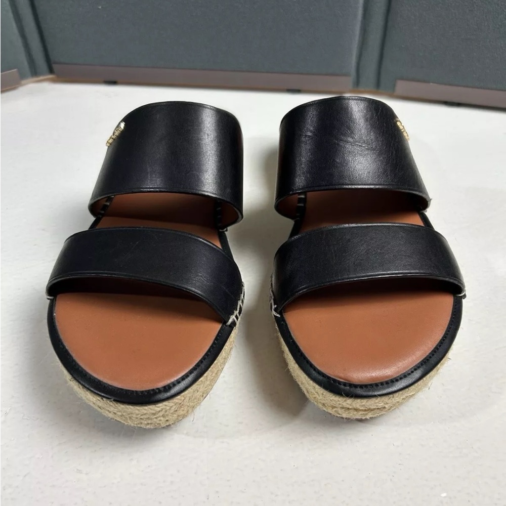 COACH Franca Black Leather Espadrille - Women’s Size 7 B With Box - Picture 4 of 11